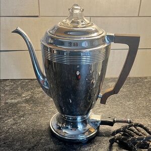 Vintage Westinghouse Electric Percolator Coffee Pot with Wooden Handle